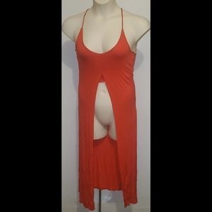 Orange High Low Crop Top